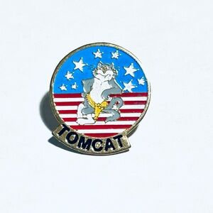 Tomcat Enamel Pin - Patriotic Stars & Stripes